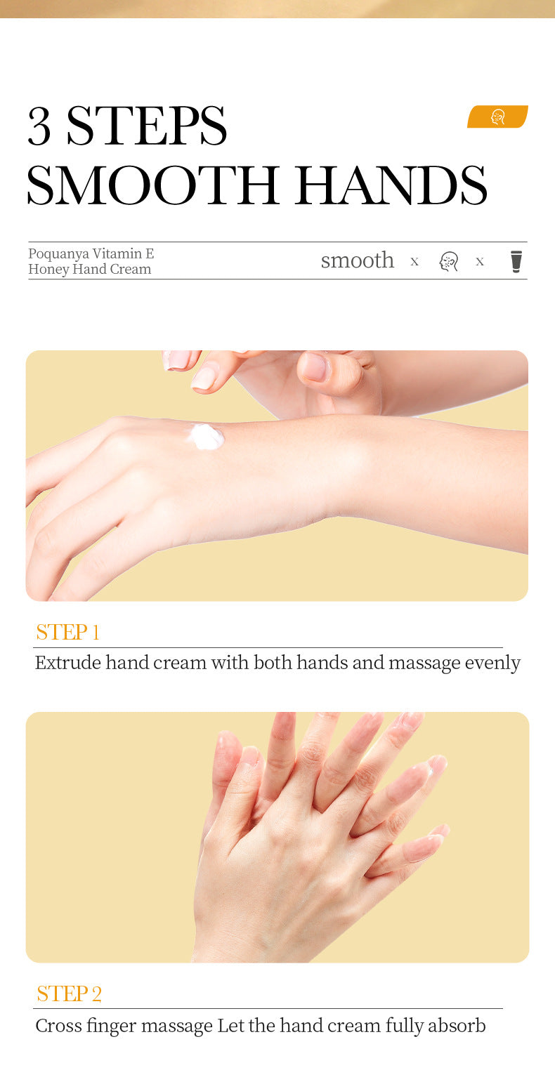 Honey and Vitamin E Hand Cream Moisturizing Lotion, enriched with glycerin, deeply hydrates and repairs dry, cracked hands