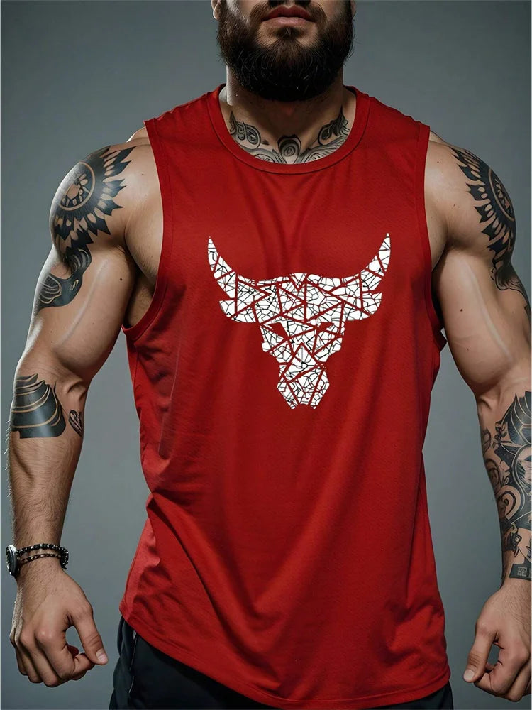 New Men's Outdoor Casual T-Shirt Gym Exercise Sleeveless Shirt Mens Summer Loose Undershirt Running Vest Fashion Casual Clothing
