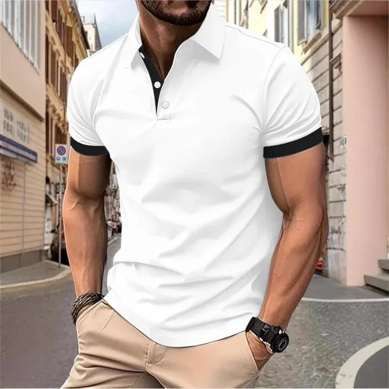 Summer Polo Tee Shirts Men's Short Sleeve Quick Dry T-shirt Breathable Work Shirt Fishing Hiking Golf Polos Top Man