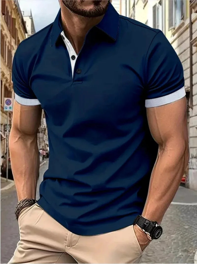 Summer Polo Tee Shirts Men's Short Sleeve Quick Dry T-shirt Breathable Work Shirt Fishing Hiking Golf Polos Top Man