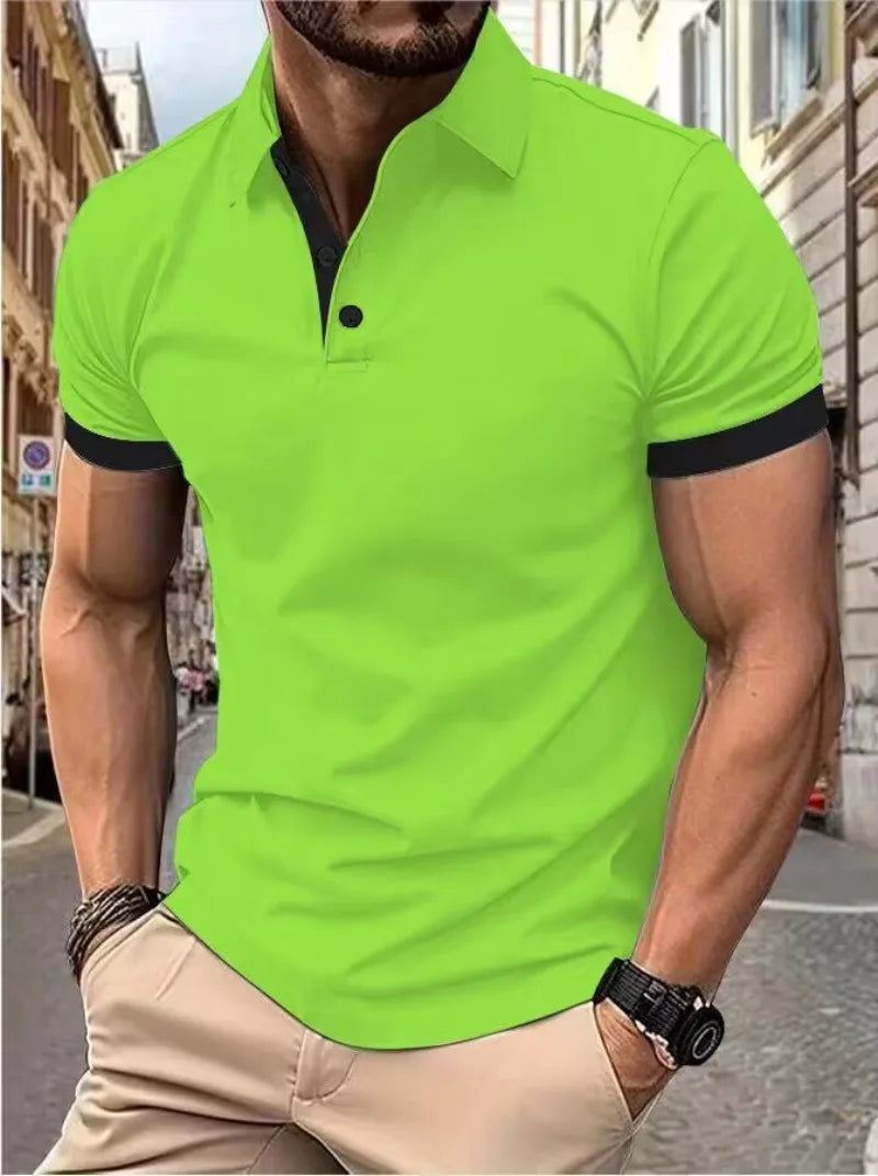 Summer Polo Tee Shirts Men's Short Sleeve Quick Dry T-shirt Breathable Work Shirt Fishing Hiking Golf Polos Top Man