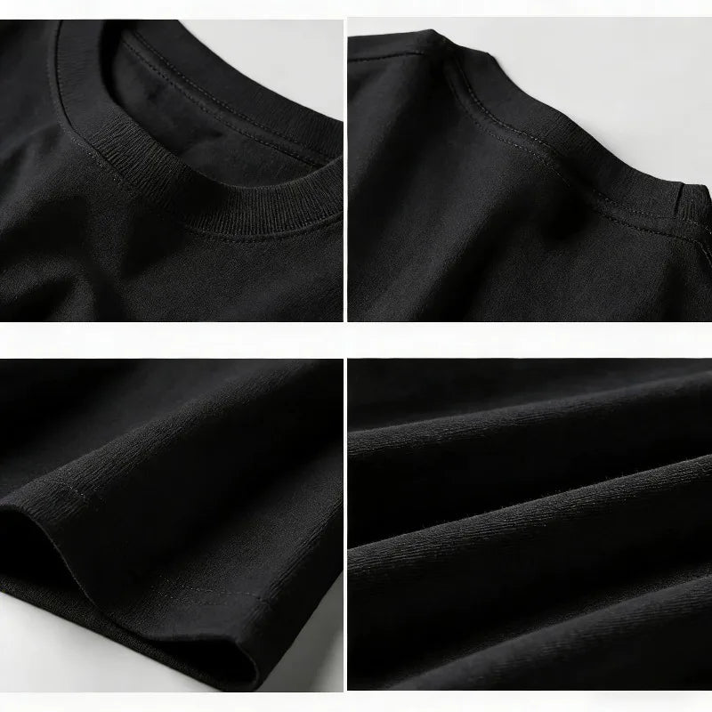 New short-sleeved T-shirt made of 100% pure cotton, suitable for both men and women. It is a summer style, loose and casual.