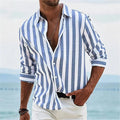 Fashion 2025 Men's Shirt Long Sleeve Striped Print Top Men Social Luxury Men's Wear Hawaiian Elegant Classic Fashion S-6XL