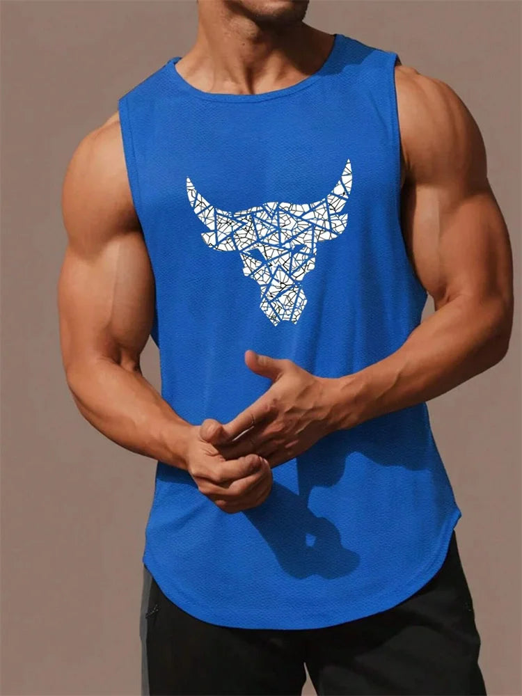 New Men's Outdoor Casual T-Shirt Gym Exercise Sleeveless Shirt Mens Summer Loose Undershirt Running Vest Fashion Casual Clothing
