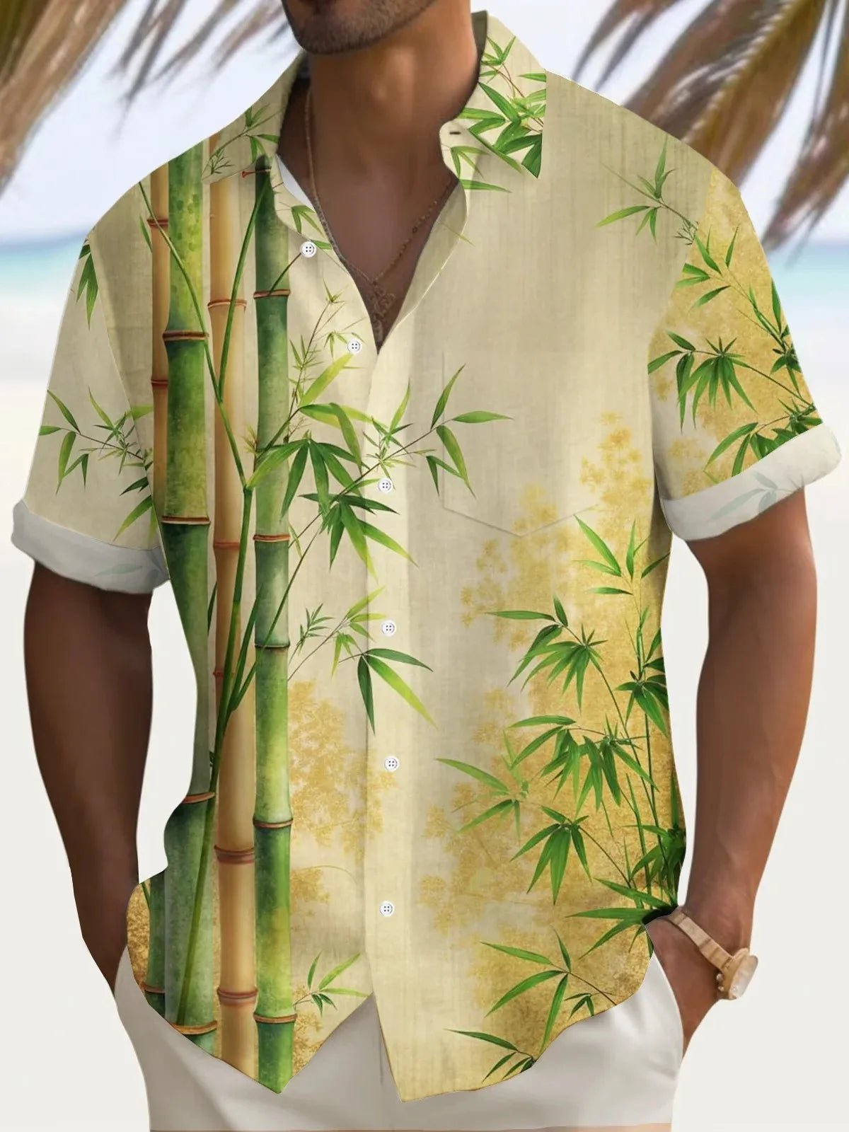 Summer Men's 3D Printed Flower Graphic Shirts Hawaiian Casual Shirt Button Up Shirt Short Sleeve Vacation Beach Wear No Pockets