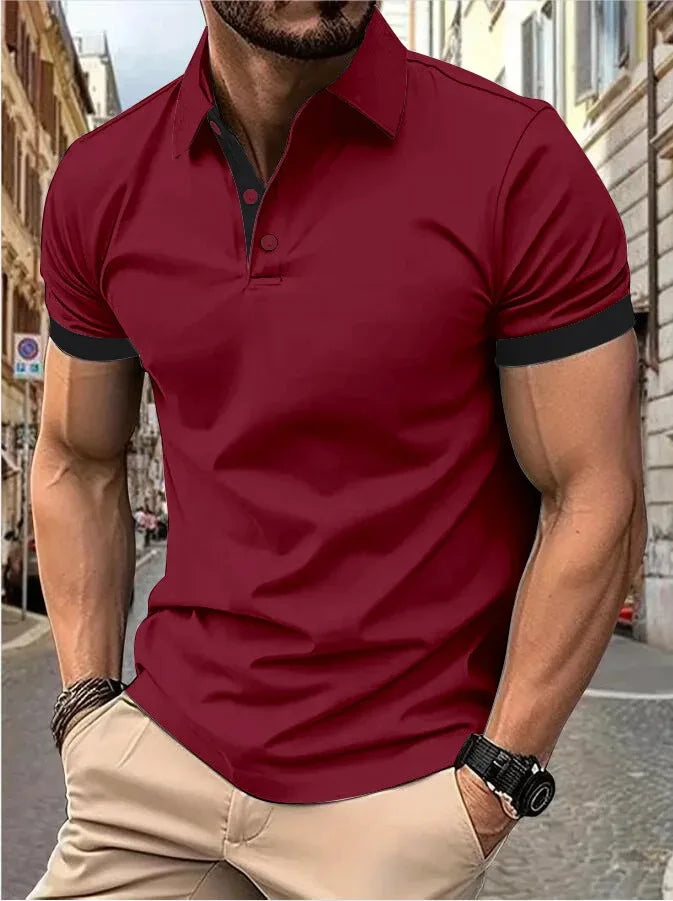 Summer Polo Tee Shirts Men's Short Sleeve Quick Dry T-shirt Breathable Work Shirt Fishing Hiking Golf Polos Top Man