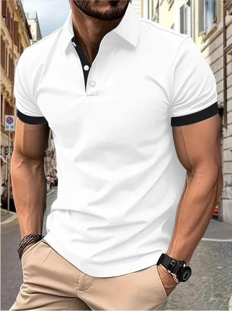 Summer Polo Tee Shirts Men's Short Sleeve Quick Dry T-shirt Breathable Work Shirt Fishing Hiking Golf Polos Top Man